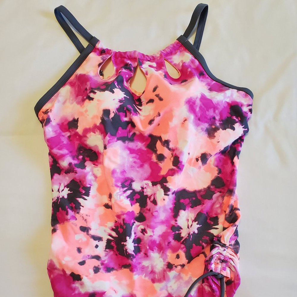 Women's Free Country Triple Keyhole Tankini Swim/Workout Top w/ UPF 50+ in Large